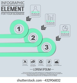 ELEMENT FOR INFOGRAPHIC  TEMPLATE GEOMETRIC FIGURE OVERLAPPING CIRCLES SECOND EDITION GREEN