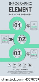 ELEMENT FOR INFOGRAPHIC  TEMPLATE GEOMETRIC FIGURE OVERLAPPING CIRCLES EIGHTH EDITION GREEN