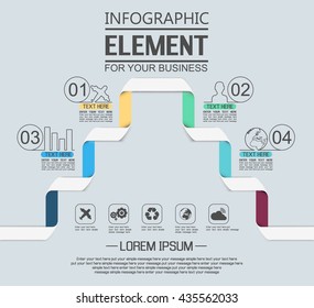 ELEMENT FOR INFOGRAPHIC  TEMPLATE GEOMETRIC FIGURE FOUR OPTIONS SIMPLE  THIRD EDITION