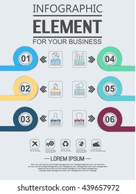 ELEMENT FOR INFOGRAPHIC  TEMPLATE GEOMETRIC FIGURE OVERLAPPING CIRCLES FIVE EDITION