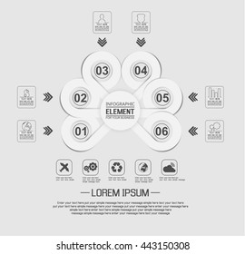 ELEMENT FOR INFOGRAPHIC  TEMPLATE GEOMETRIC FIGURE OVERLAPPING CIRCLES WHITE FOUR EDITION