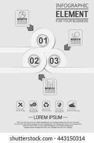 ELEMENT FOR INFOGRAPHIC  TEMPLATE GEOMETRIC FIGURE OVERLAPPING CIRCLES SEVENTH EDITION WHITE