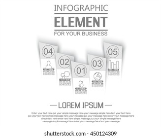 ELEMENT FOR INFOGRAPHIC  TEMPLATE GEOMETRIC FIGURE STIKER NUMBER OPTION TO SCALE THIRD EDITION WHITE