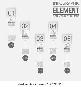 ELEMENT FOR INFOGRAPHIC TEMPLATE GEOMETRIC FIGURE FIVE OPTIONS THIRD EDITION WHITE
