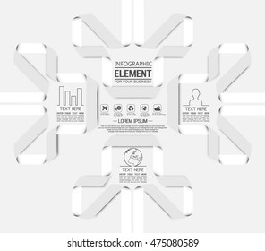 ELEMENT FOR INFOGRAPHIC  TEMPLATE GEOMETRIC FIGURE FOUR OPTIONS  THIRD EDITION WHITE
