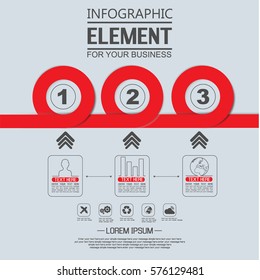 ELEMENT FOR INFOGRAPHIC  TEMPLATE GEOMETRIC FIGURE OVERLAPPING CIRCLES RED