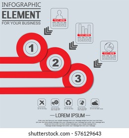 ELEMENT FOR INFOGRAPHIC  TEMPLATE GEOMETRIC FIGURE OVERLAPPING CIRCLES SECOND EDITION RED