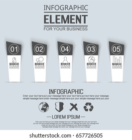 ELEMENT FOR INFOGRAPHIC  TEMPLATE GEOMETRIC FIGURE STIKER NUMBER OPTION THIRD EDITION BLACK