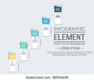 ELEMENT FOR INFOGRAPHIC  TEMPLATE  STICKER NUMBER OPTION LADDER OF SUCCESS THIRD EDITION