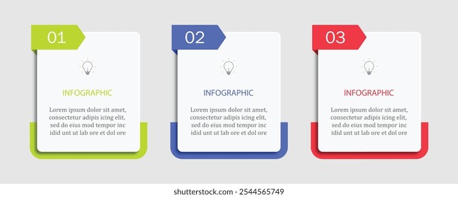 element Infographic template three option, process or step for business