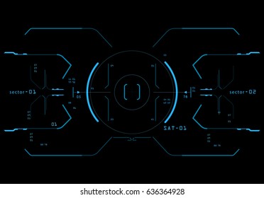 Element of the interface. A sight on a spaceship. The interface of the future.