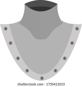 An element of knight's armor to protect the neck and chest. Vector illustration on the theme of medieval armor.