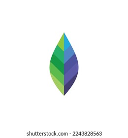 element leaf icon colorful design vector