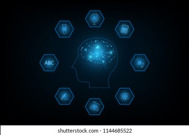 Element of Learning.Futuristic design.vector and illustration