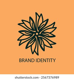 element logo barand geometric shape symmetry hexagonal natural