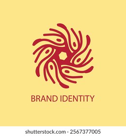 element logo barand geometric shape symmetry hexagonal natural