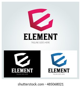 Element logo design template ,Letter E Logo ,Shield logo design concept ,Vector Illustration