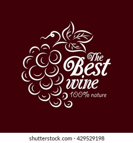 Element for logo design wine concept - a bunch of grapes. Vector graphic sign symbol for wineries,wine cellars,restaurants,wine store and other.