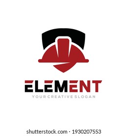 Element logo vector, Construct logo vector template. Helmet construction and protect design concept for building, architect, contractor, repair and landmark