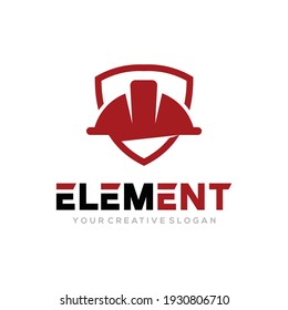 Element logo vector, Construct logo vector template. Helmet construction and protect design concept for building, architect, contractor, repair and landmark