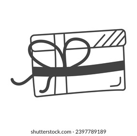 Element of Love themed set. A gift box decorated with various love symbols is a hint of Valentine's Day or another holiday of lovers. Vector illustration.