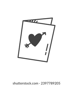 Element of Love themed set. This captivating artwork features a charming envelope, evoking feelings of affection and heartfelt messages exchanged between loved ones. Vector illustration.