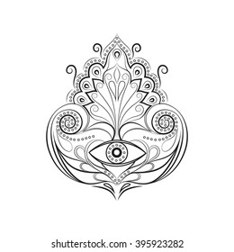 The element is made in the vector. A great card for any other type of design, birthday and other holiday, kaleidoscope, medallion, yoga, India, Arabic