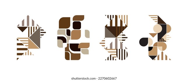 element in mid-century style with abstract geometric shapes 