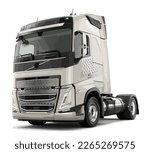 element modern truck art 3d realistic big design semi head white lorry power diesel motor isolated background vector template