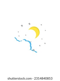 Element moon,cloud and star icon vector illustration design