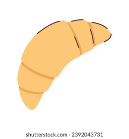Element of morning routine set. The lively ambiance of morning routine with a colorful tasty a croissant that elevates the breakfast experience. Vector illustration.