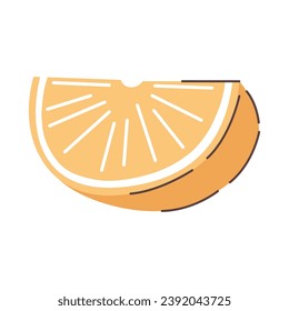 Element of morning routine set. Morning routine style complemented by the presence of a juicy piece of orange that brings freshness and zest to your breakfast. Vector illustration.