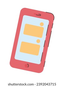 Elemento del juego de rutina matutino. Esta imagen le anima a ver la lista de tareas pendientes en su smartphone antes de comenzar el día laboral. Ilustración vectorial.