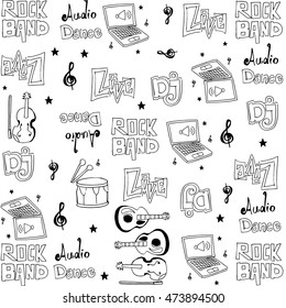 Element music doodles set design vector art