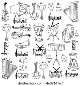 Element music pack doodles stock vector art