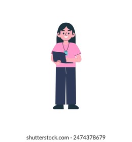 element nurse pose doing an activity activity