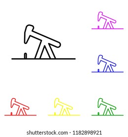 Element of oil pump jack in multi colored icons. Premium quality graphic design icon. Simple icon for websites, web design, mobile app, info graphics on white background