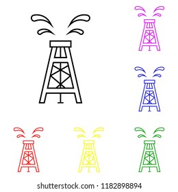 Element of Oil rig  in multi colored icons. Premium quality graphic design icon. Simple icon for websites, web design, mobile app, info graphics on white background