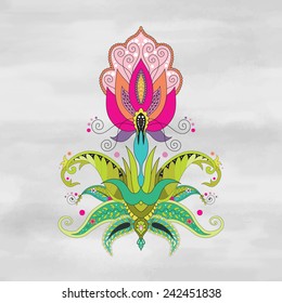 Element Oriental Fantastic Floral Pattern Seamless Watercolor Background Hand Drawing Element Oriental Fantastic Floral Pattern Seamless Watercolor Background Hand Drawing