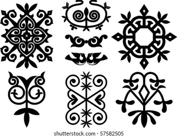 element ornament of traditional adygei  , clip art optimized for  cutting on plotter. Stencil for decor.