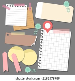element of paper notes set, vector, illustration design. 