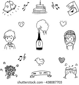 Element party in doodle vector art