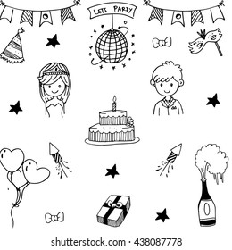 Element party doodle vector art