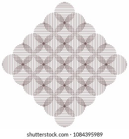 Element of a pattern of crossed circles.The circles from the grid.Template for use and decoration.Design.Geometric abstract composition.Pattern of geometric shapes.Straight line.Graphics.