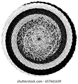 Element, pattern with wavy, distorted lines. Abstract geometric illustration in black and white