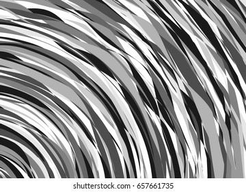 Element, pattern with wavy, distorted lines. Abstract geometric illustration in black and white