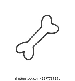 Element of pets themed set. The dog bone shown in this illustration with black outlines can serve as both a great toy and food. Vector illustration.