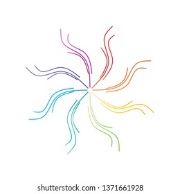 Element of polar vector. Design swirl Rainbow colors on white background. Design print for illustration, element, wallpaper, background. Set 4