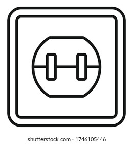 Element power socket icon. Outline element power socket vector icon for web design isolated on white background