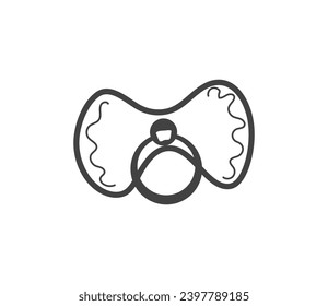 Element of pregnancy themed set. A pacifier is the main element of any project about babies, because it is an indispensable attribute of a young mother. Vector illustration.